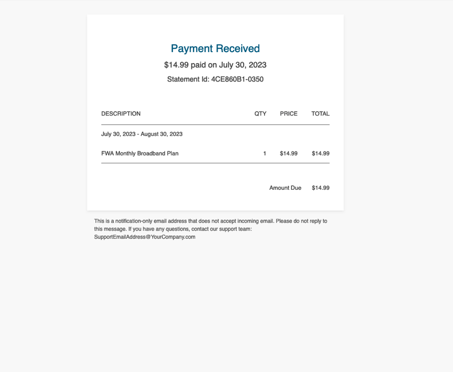 Hosted Customer Payment Portal - Invoice Paid